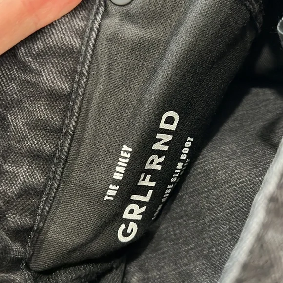 GRLFRND Black Hailey Low Rise Slim Boot Jean with Slit - Picture 7 of 10